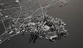 Premium Photo | Doha qatar city map aerial view minimal design 3d rendering