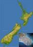 Nova Zelândia - Mapa em Relevo