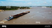 View of navigable riverbed of Paraguay River near Asuncion, capital of ...