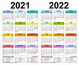 2021-2022 Two Year Calendar - Free Printable Excel Templates