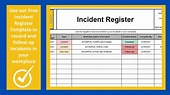 Free Incident Register Template - Work Safety QLD