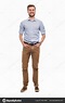 Full Length Portrait Young Man Standing White Background Stock Photo by ...