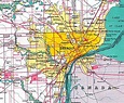 Detroit mapa - Mapa de Detroit (Michigan, estados UNIDOS)