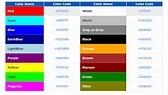 Html Color Codes - Coloring