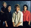 The Outfield — Original lineup of the Outfield, c. 1986. From L...