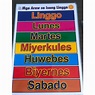 Days of the Week(Tagalog) A4 Laminated Educational Chart | Shopee ...
