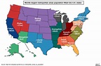 Worlds largest metropolitan areas population fitted into U.S. states ...