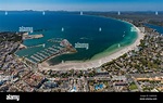 Aerial view, Port d'Alcúdia, Bay of Alcúdia, Platja d'Alcudia beach and ...