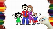 Como dibujar una familia facil para niños paso a paso 👨‍👩‍👧‍👦👨‍👩‍👧‍👦 ...