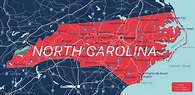 Mapa Detalhado Editável Do Estado Da Carolina Do Norte Ilustração do ...