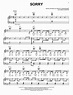 Sorry Sheet Music | Halsey | Piano, Vocal & Guitar Chords (Right-Hand ...