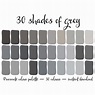 30 Shades of Grey, Colour Palette - Etsy Hong Kong