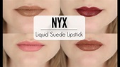 NYX Liquid Suede Lipstick Swatches + Review - YouTube