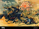 RUSSO japoneses de la guerra 1904-1905. Impresión japonesa muestra a ...