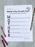Mother's Day Acrostic FREE Printable for Mom & Grandma - Literacy Learn