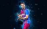 Download wallpapers Luuk de Jong, 4k, 2022, Barcelona FC, blue neon ...