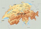 Mapa Szwajcarii: zob. M.in. położenie Berna, Bazylei i Zurychu