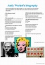 Andy Warhol's Biography - Listening…: Français FLE fiches pedagogiques ...
