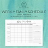 Family Schedule Printable Family Calendar Weekly Family | Etsy