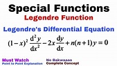 28. Legendre Function | Legendre's Differential Equation | Complete ...
