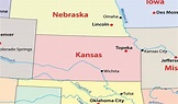 Mapa do Kansas - EUA Destinos