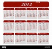 2012 Calendar Stock Photo - Alamy