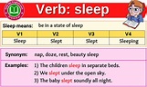 Sleep Verb Forms - Past Tense, Past Participle & V1V2V3