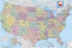 美国地图*中文版* Map of USA高清大图