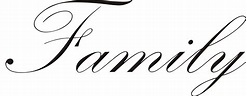 family in cursive writing - Clip Art Library