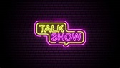 Premium Vector | Talk show neon sign background wall