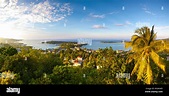 Elevated view over Port Antonio & Navy Island, Portland Parish, Jamaica ...