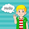 The Handsome Boy Saying Hello in the Comic Bubble Speech Stock Vector ...
