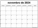 novembro de 2024 calendario grátis em português | Calendario novembro