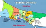Istanbul distretti mappa - Mappa dell'area di istanbul (Turchia)