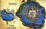 Lienzo Tela Canvas Mapa México Tenochtitlán 1524 70 X 111 - $ 1,300.00 ...