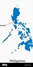 Vector detallado mapa de Filipinas y la capital Manila Imagen Vector de ...