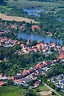 Luftbild Schönberg - Ortskern am Uferbereich des Oberteich in Schönberg ...