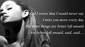 Ariana Grande - Better Left Unsaid (with Lyrics) - YouTube