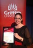 Dr Jacqueline Drew with her citation – Griffith News