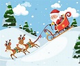 Santa claus riding sleigh 614350 Vector Art at Vecteezy
