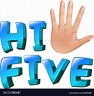 A hi-five artwork with a palm Royalty Free Vector Image