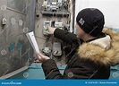 Man Checks the Meter Readings Editorial Photography - Image of data ...