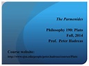"Plato's Parmenides", The Stanford Encyclopedia of Philosophy
