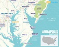 Map of Annapolis, Maryland - Live Beaches