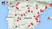 El mapa de los peores incendios forestales en España