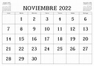 Calendario Noviembre 2022 Para Imprimir - Docalendario