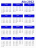 Calendario 2022 Para Imprimir Excel, Word Y PDF - Calendario Pro