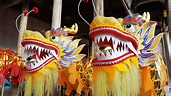 Disfraz que se lleva durante el Baile del Dragón, en China