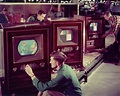 The first Colored television (RCA CT-100) coming off the production ...
