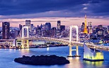 Fotos von Präfektur Tokio Japan Brücke Nacht Flusse Städte 3840x2400